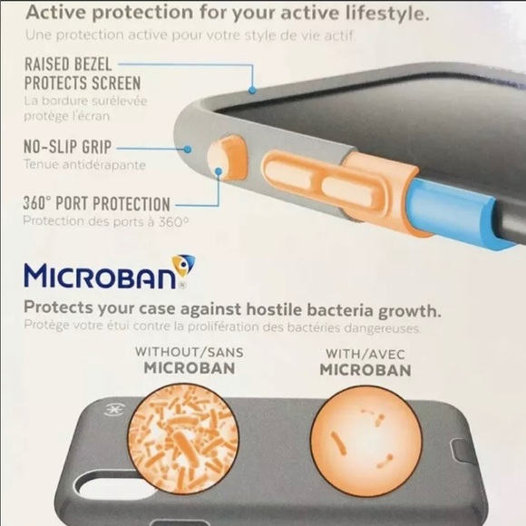 Speck Presidio Sport MICROBAN Military Grade For iPhone XS/X 5.8" Black #711 - Picture 4 of 4